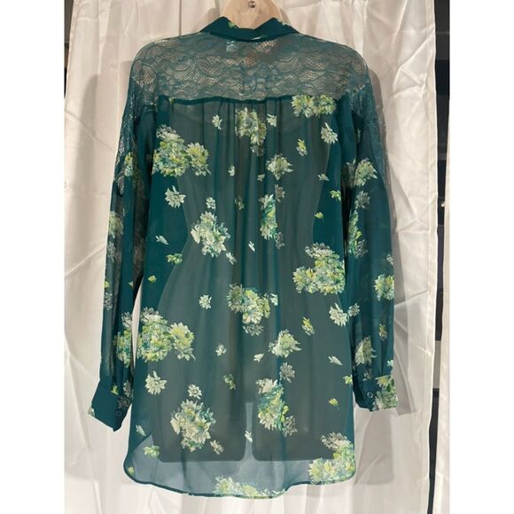 Teal beautiful Lauren Conrad blouse size M - Picture 4 of 11